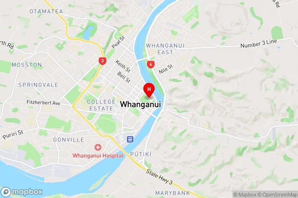 Whanganui Central, Manawatu-Wanganui Region Map