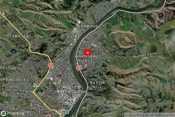 Whanganui East, Manawatu-Wanganui Satellite Map