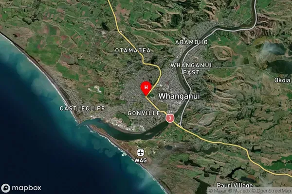 Whanganui, Manawatu-Wanganui Satellite Map