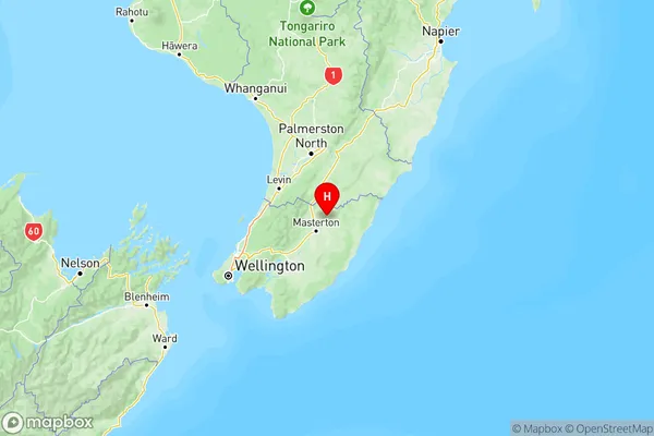 Whangaehu Valley, Wellington Region Map