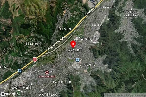 Avalon, Wellington Satellite Map