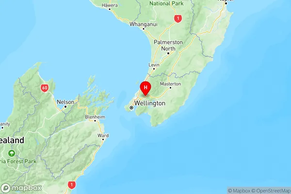 Brown Owl, Wellington Region Map