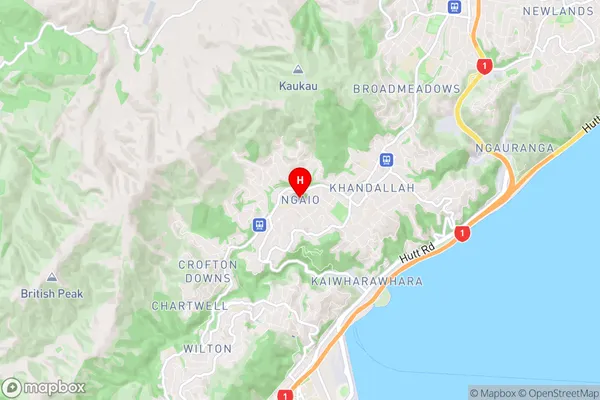 Ngaio, Wellington Region Map