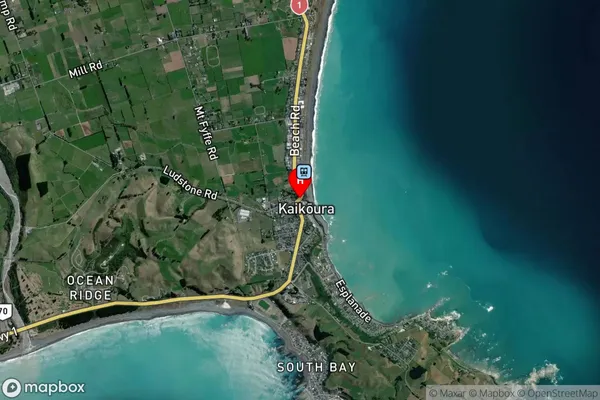 Kaikoura, Canterbury Satellite Map