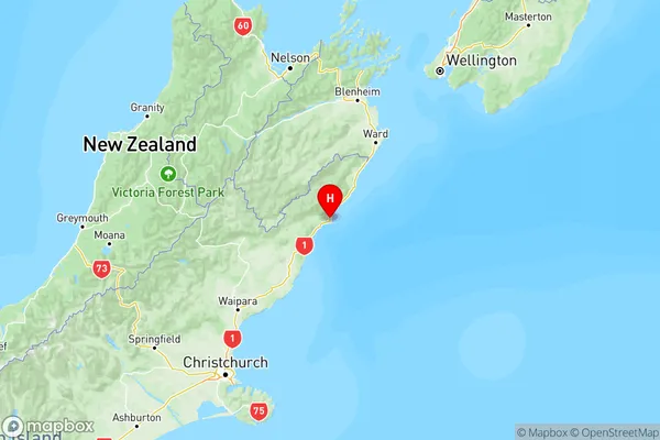 Kaikoura, Canterbury Region Map