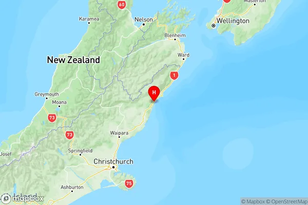 Oaro, Canterbury Region Map