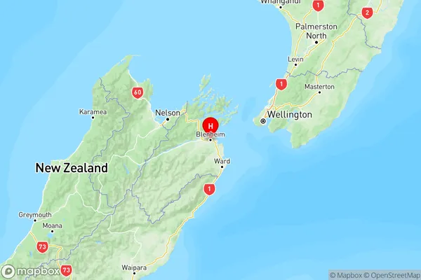 Kaikoura, Marlborough Region Map