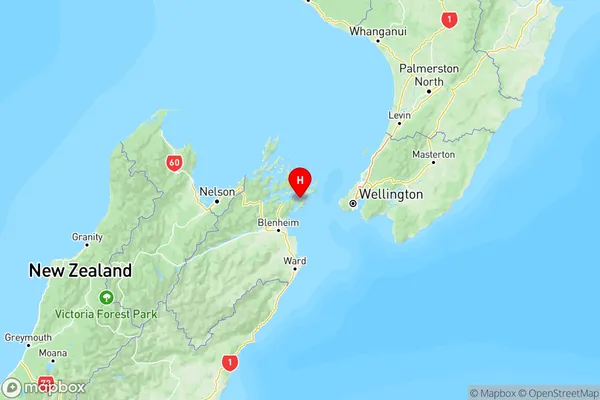 Port Underwood, Marlborough Region Map