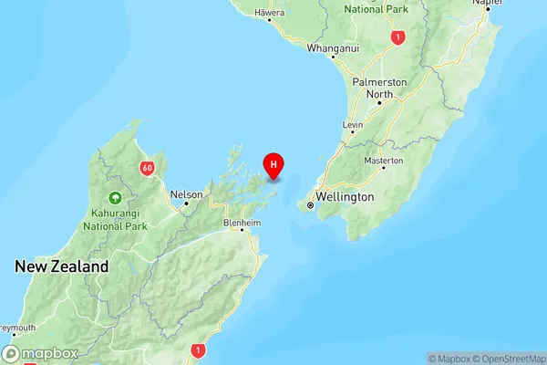 Queen Charlotte Sound, Marlborough Region Map