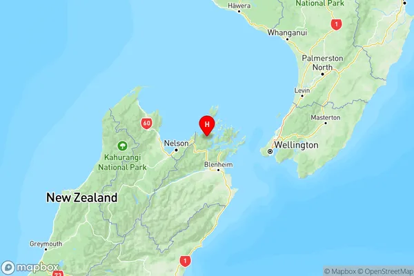 Tennyson Inlet, Marlborough Region Map