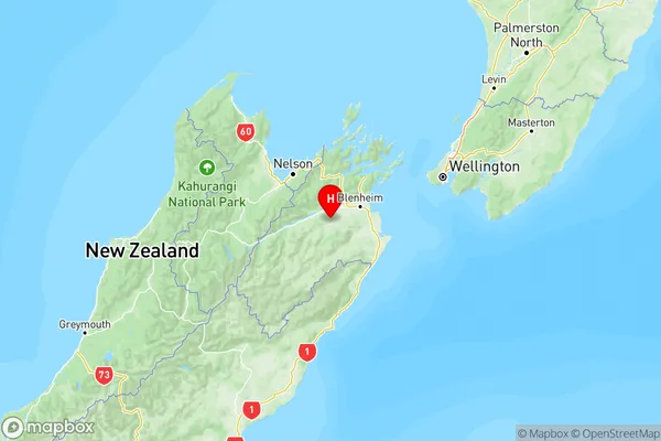 Waihopai Valley, Marlborough Region Map
