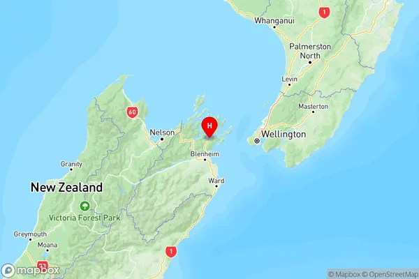 Waikawa, Marlborough Region Map