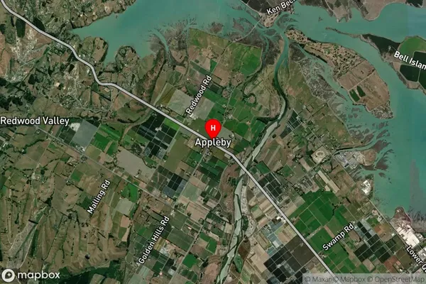 Appleby, Tasman Satellite Map