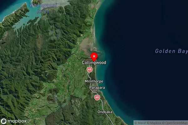 Collingwood, Tasman Satellite Map