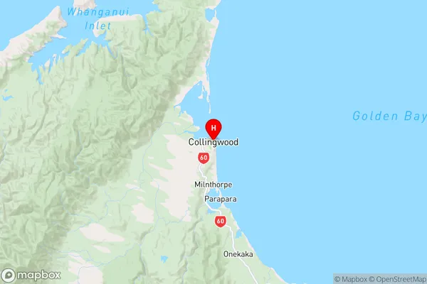 Collingwood, Tasman Region Map