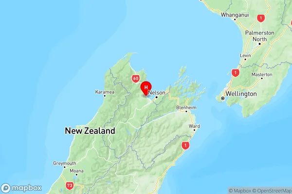 Mahana, Tasman Region Map