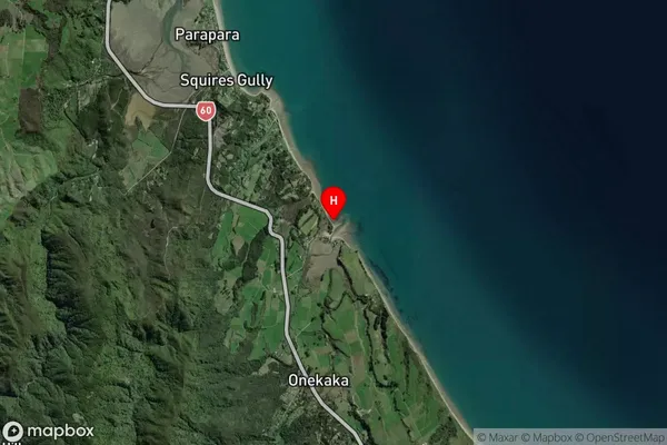 Onekaka, Tasman Satellite Map