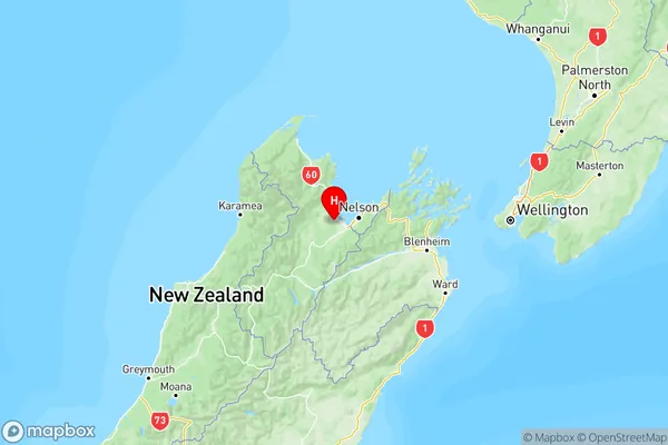 Redwood Valley, Tasman Region Map