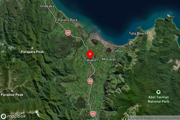 Takaka, Tasman Satellite Map