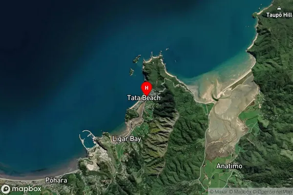 Tata Beach, Nelson Satellite Map