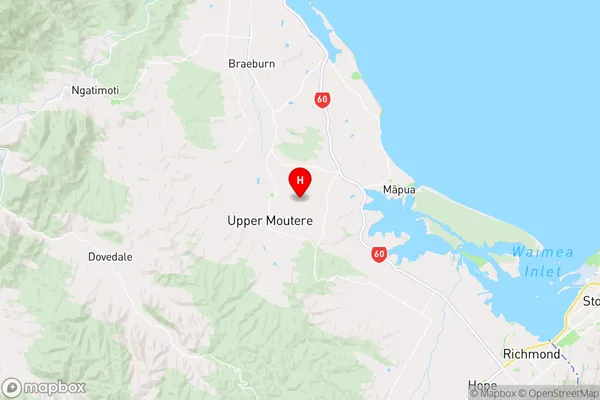 Upper Moutere, Tasman Region Map