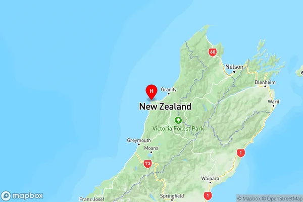 Cape Foulwind, West Coast Region Map