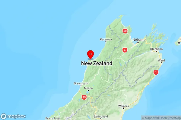 Carters Beach, West Coast Region Map