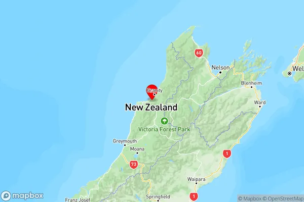 Denniston, West Coast Region Map