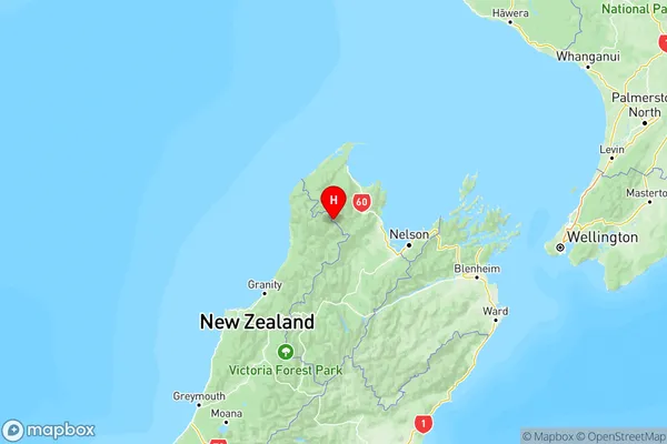 Kahurangi National Park, West Coast Region Map