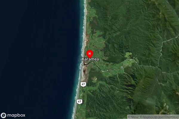 Karamea, West Coast Satellite Map