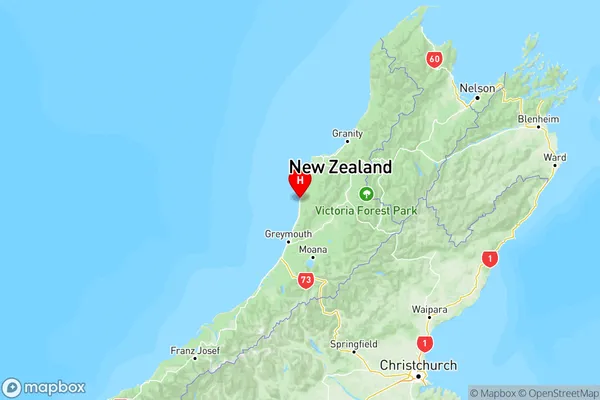 Punakaiki, West Coast Region Map