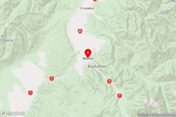 Reefton, West Coast Region Map