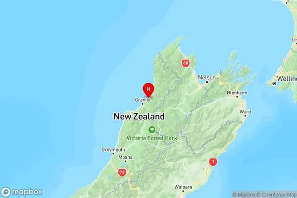 Seddonville, West Coast Region Map