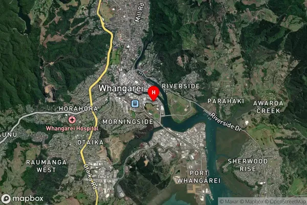 Whangarei Central, Northland Satellite Map