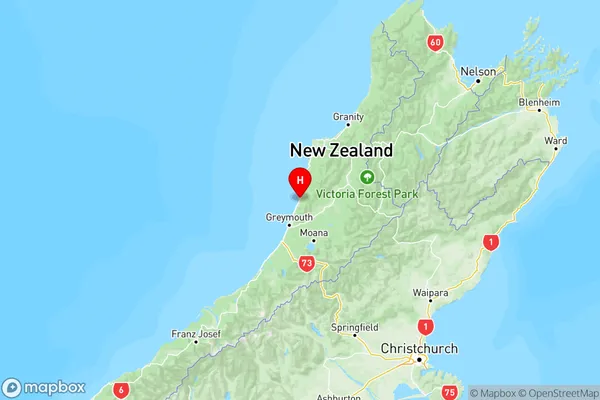 Barrytown, West Coast Region Map