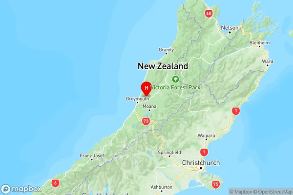 Blackball, West Coast Region Map