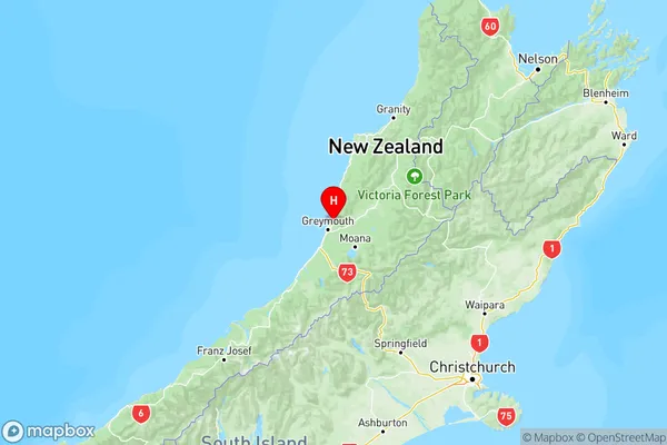 Dunollie, West Coast Region Map