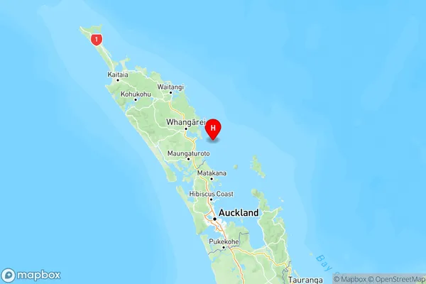 Whangarei Heads, Northland Region Map