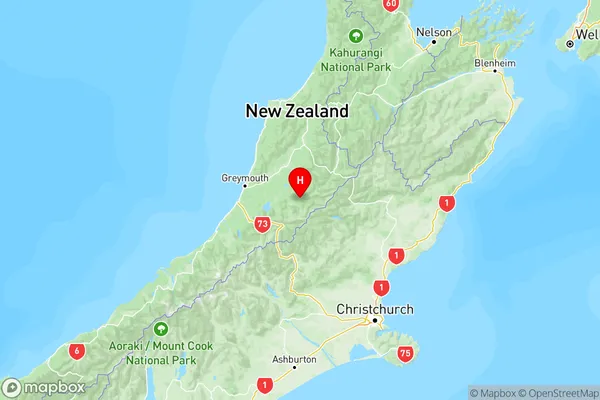 Haupiri, West Coast Region Map