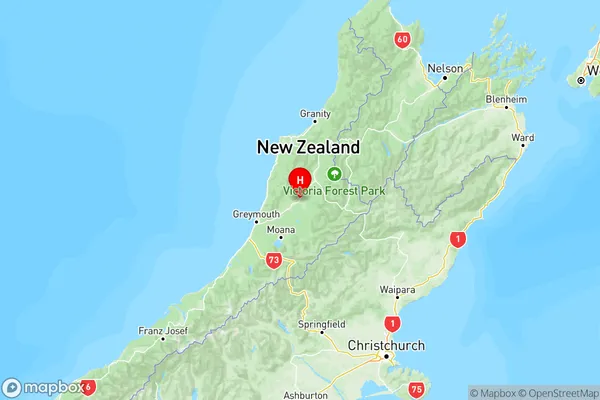 Ikamatua, West Coast Region Map