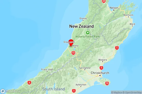 Marsden, West Coast Region Map