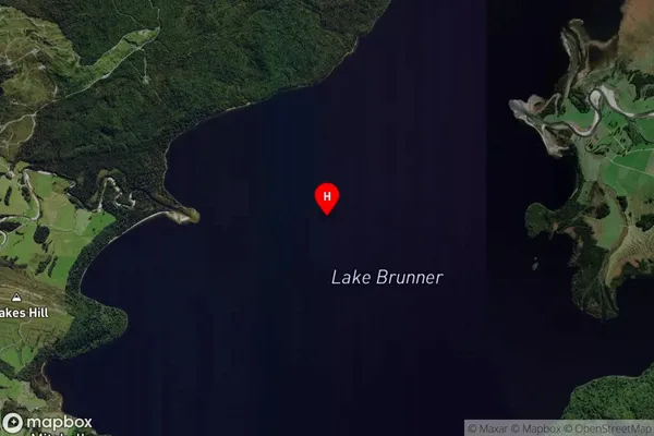 Moana / Lake Brunner, West Coast Satellite Map