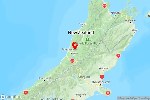 Ngahere, West Coast Region Map