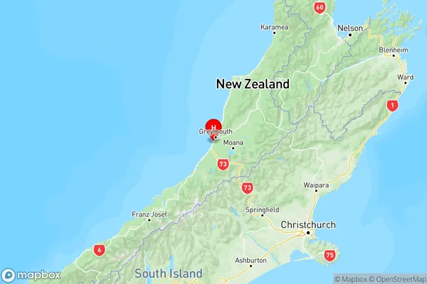 Paroa, West Coast Region Map