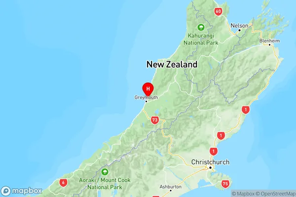 Runanga, West Coast Region Map