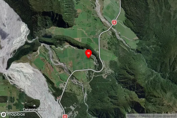 Franz Josef Glacier, West Coast Satellite Map