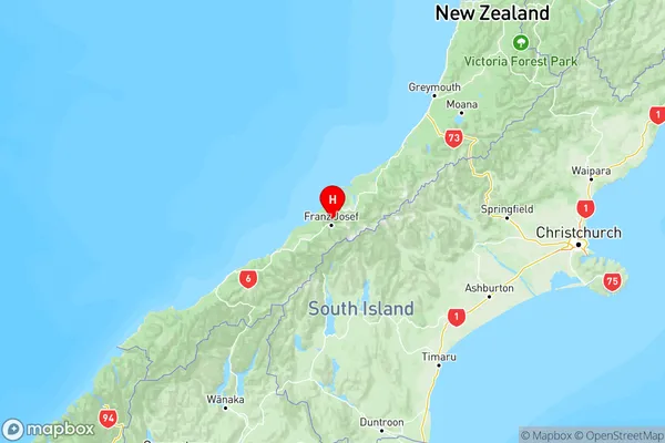 Franz Josef Glacier, West Coast Region Map