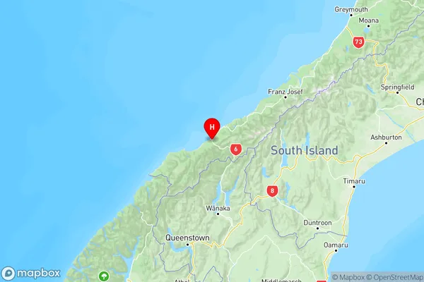 Haast, West Coast Region Map