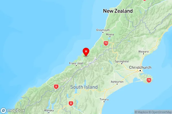 Harihari, West Coast Region Map