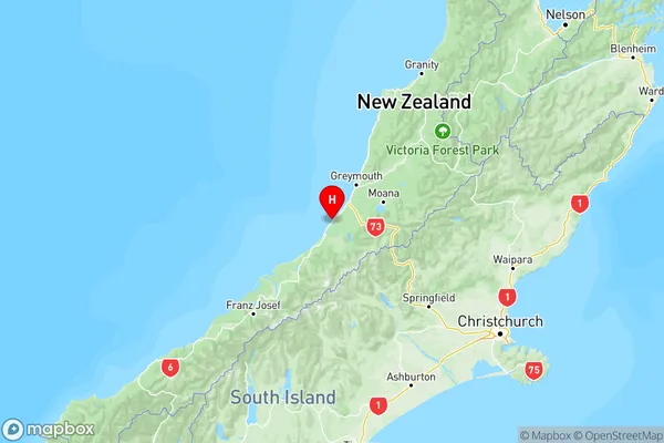 Hokitika, West Coast Region Map